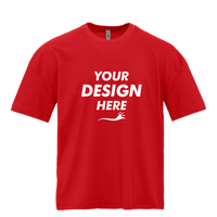Next Level Apparel Heavyweight T-Shirt, Red, Front view, Mockup
