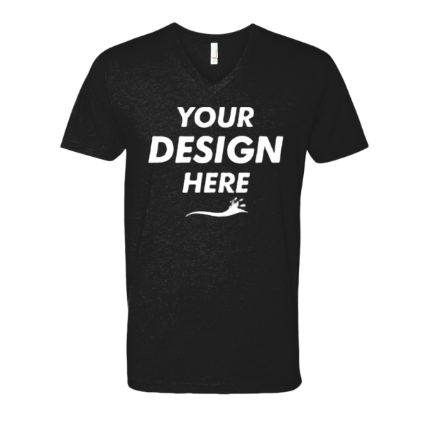 Next Level Apparel Men's CVC V-Neck T-Shirt, Black, Front view, Mockup