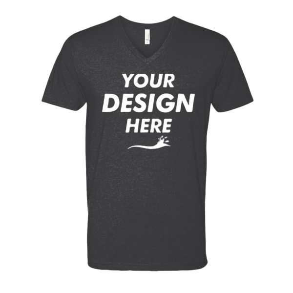 Next Level Apparel Men's CVC V-Neck T-Shirt, Charcoal, Front view, Mockup