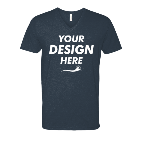 Next Level Apparel Men's CVC V-Neck T-Shirt, Midnight Navy, Front view, Mockup