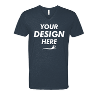 Next Level Apparel Men's CVC V-Neck T-Shirt, Midnight Navy, Front view, Mockup