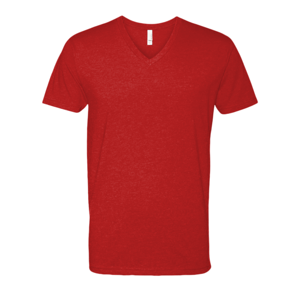 Next Level Apparel Men's CVC V-Neck T-Shirt, Red, Front view