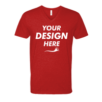 Next Level Apparel Men's CVC V-Neck T-Shirt, Red, Front view, Mockup