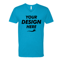 Next Level Apparel Men's CVC V-Neck T-Shirt, Turquoise, Front view, Mockup