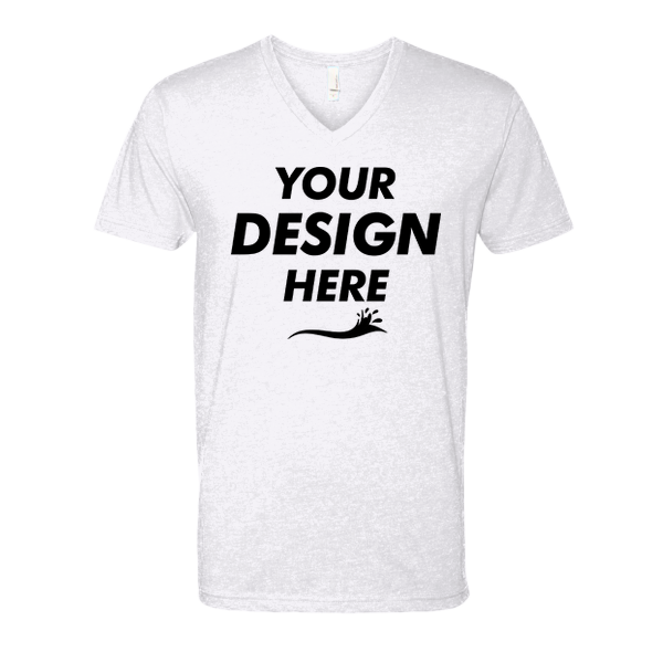 Next Level Apparel Men's CVC V-Neck T-Shirt, White, Front view, Mockup