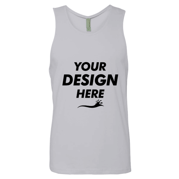 Next Level Apparel Men's Cotton Muscle Tank, Heather Grey / Heather Grey, Front view, Mockup