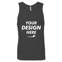 Next Level Apparel Men's Cotton Muscle Tank, Heavy Metal / Heavy Metal, Front view, Mockup