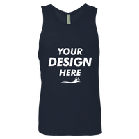 Next Level Apparel Men's Cotton Muscle Tank, Midnight Navy / Midnight Navy, Front view, Mockup