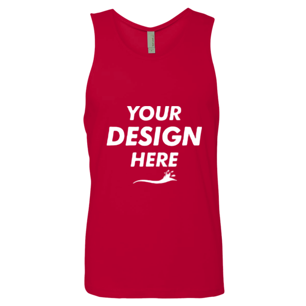 Next Level Apparel Men's Cotton Muscle Tank, Red / Red, Front view, Mockup