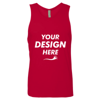 Next Level Apparel Men's Cotton Muscle Tank, Red / Red, Front view, Mockup