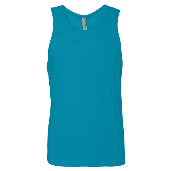 Next Level Apparel Men's Cotton Muscle Tank, Turquoise / Turquoise, Front view
