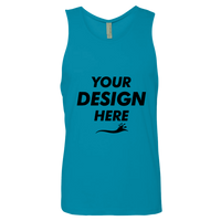 Next Level Apparel Men's Cotton Muscle Tank, Turquoise / Turquoise, Front view, Mockup
