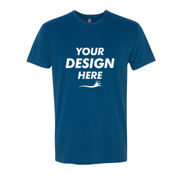 Next Level Apparel Sueded T-Shirt, Cool Blue, Front view, Mockup
