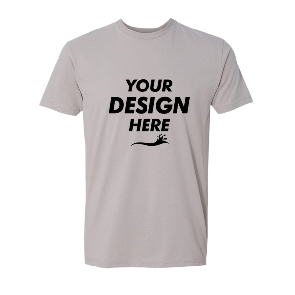Next Level Apparel Sueded T-Shirt, Light Grey, Front view, Mockup