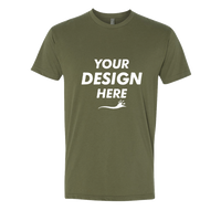 Next Level Apparel Sueded T-Shirt, Military Green, Front view, Mockup