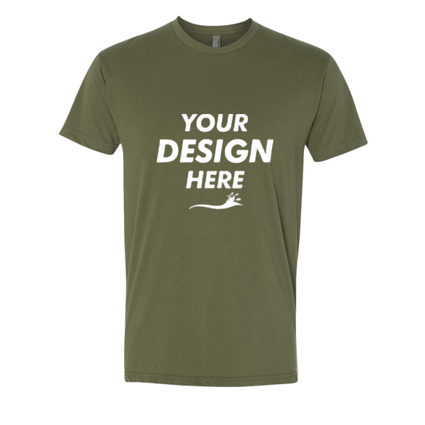 Next Level Apparel Sueded T-Shirt, Military Green, Front view, Mockup