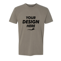 Next Level Apparel Sueded T-Shirt, Warm Grey, Front view, Mockup
