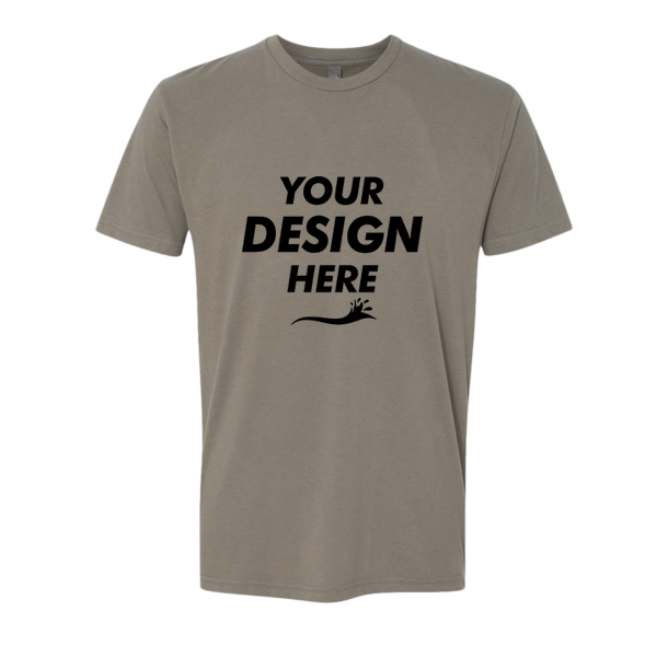 Next Level Apparel Sueded T-Shirt, Warm Grey, Front view, Mockup