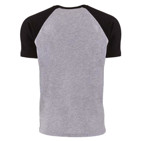 Next Level Apparel Unisex Cotton Raglan T-Shirt, Black / Heather Grey, Back view