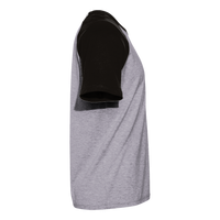 Next Level Apparel Unisex Cotton Raglan T-Shirt, Black / Heather Grey, Right Sleeve view