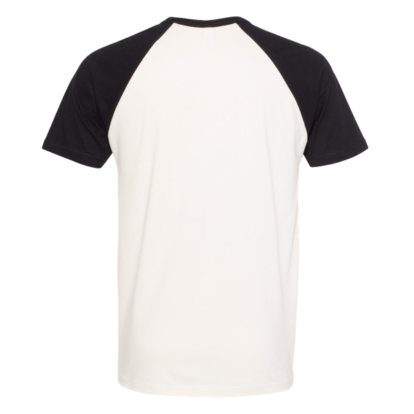 Next Level Apparel Unisex Cotton Raglan T-Shirt, Black / Natural, Back view