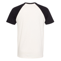 Next Level Apparel Unisex Cotton Raglan T-Shirt, Black / Natural, Back view