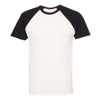 Next Level Apparel Unisex Cotton Raglan T-Shirt, Black / Natural, Front view