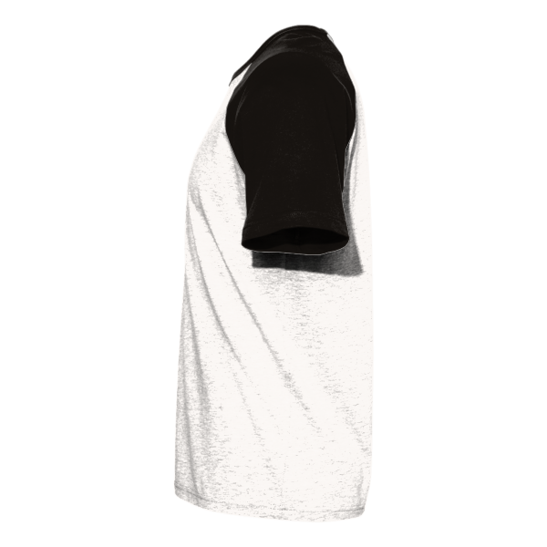Next Level Apparel Unisex Cotton Raglan T-Shirt, Black / Natural, Left Sleeve view