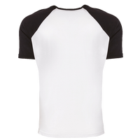 Next Level Apparel Unisex Cotton Raglan T-Shirt, Black / White, Back view