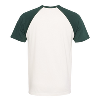 Next Level Apparel Unisex Cotton Raglan T-Shirt, Forest Green / Natural, Back view
