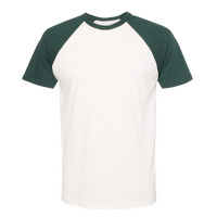 Next Level Apparel Unisex Cotton Raglan T-Shirt, Forest Green / Natural, Front view