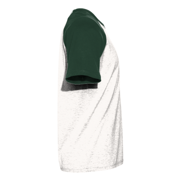Next Level Apparel Unisex Cotton Raglan T-Shirt, Forest Green / Natural, Right Sleeve view