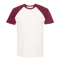 Next Level Apparel Unisex Cotton Raglan T-Shirt, Maroon / Natural, Front view