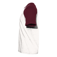 Next Level Apparel Unisex Cotton Raglan T-Shirt, Maroon / Natural, Left Sleeve view