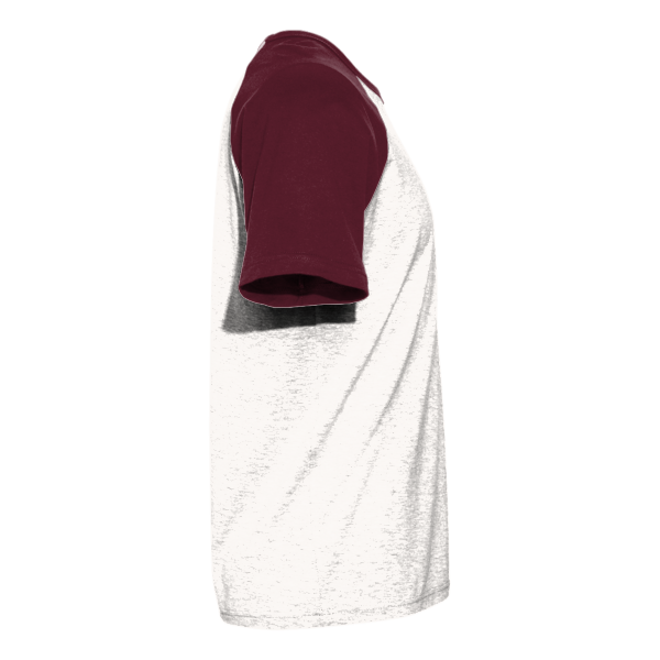 Next Level Apparel Unisex Cotton Raglan T-Shirt, Maroon / Natural, Right Sleeve view