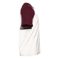 Next Level Apparel Unisex Cotton Raglan T-Shirt, Maroon / Natural, Right Sleeve view