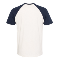 Next Level Apparel Unisex Cotton Raglan T-Shirt, Midnight Navy / Natural, Back view