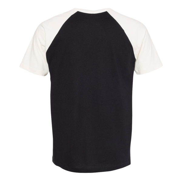 Next Level Apparel Unisex Cotton Raglan T-Shirt, Natural / Black, Back view