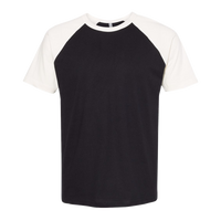 Next Level Apparel Unisex Cotton Raglan T-Shirt, Natural / Black, Front view