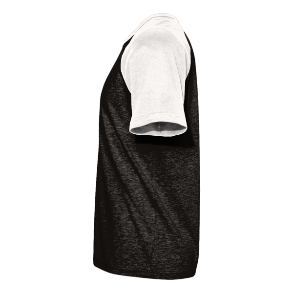 Next Level Apparel Unisex Cotton Raglan T-Shirt, Natural / Black, Left Sleeve view
