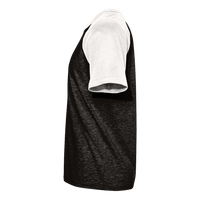 Next Level Apparel Unisex Cotton Raglan T-Shirt, Natural / Black, Left Sleeve view