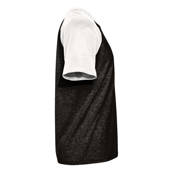 Next Level Apparel Unisex Cotton Raglan T-Shirt, Natural / Black, Right Sleeve view