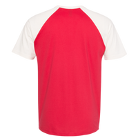Next Level Apparel Unisex Cotton Raglan T-Shirt, Natural / Red, Back view