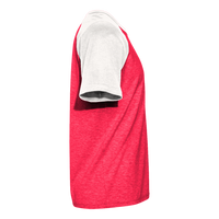 Next Level Apparel Unisex Cotton Raglan T-Shirt, Natural / Red, Right Sleeve view