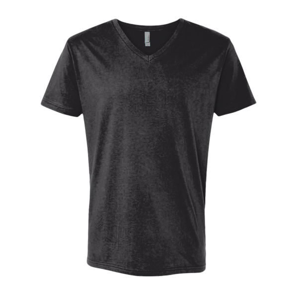 Next Level Apparel Unisex Cotton V-Neck T-Shirt, Black, Front view