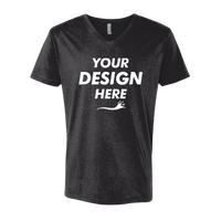 Next Level Apparel Unisex Cotton V-Neck T-Shirt, Black, Front view, Mockup