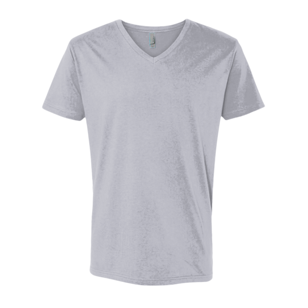 Next Level Apparel Unisex Cotton V-Neck T-Shirt, Heather Grey, Front view