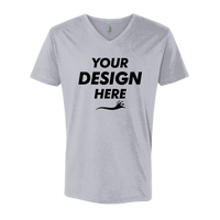 Next Level Apparel Unisex Cotton V-Neck T-Shirt, Heather Grey, Front view, Mockup