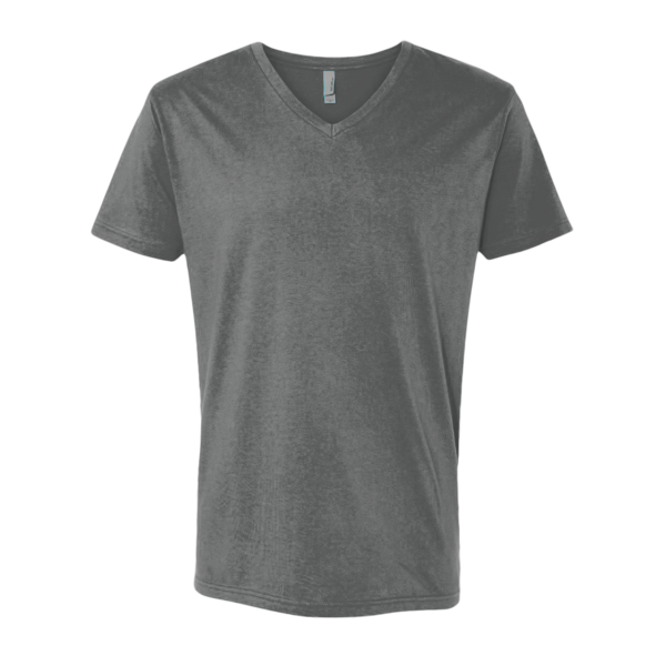Next Level Apparel Unisex Cotton V-Neck T-Shirt, Heavy Metal, Front view