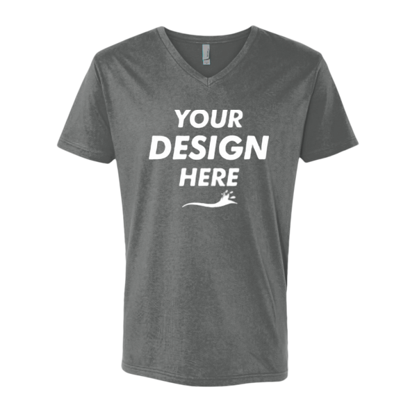 Next Level Apparel Unisex Cotton V-Neck T-Shirt, Heavy Metal, Front view, Mockup